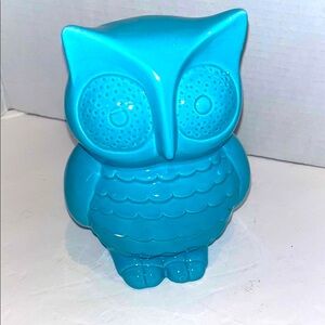 Blue Ceramic Owl Bank